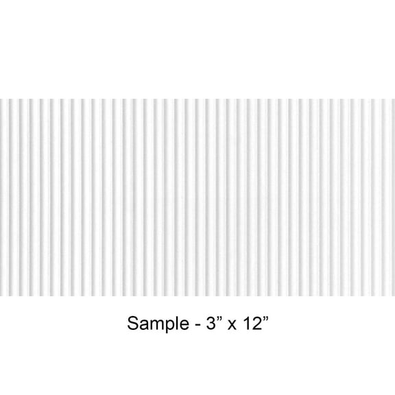 MG-2012 Rounded Mini Slats White Polystyrene Wood Slat Walls 3 in x 12 in Sample - 1 Piece