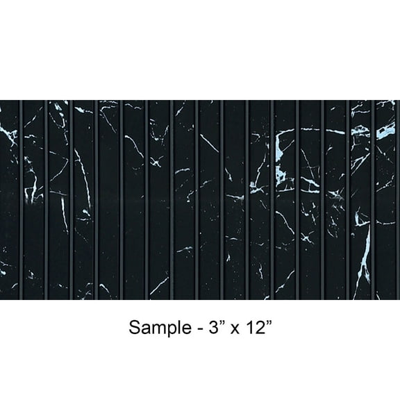 MG-2017 Mini Tambour Wood Slat Walls Sample 3 in x 12 in, Black Marble - 1 Piece