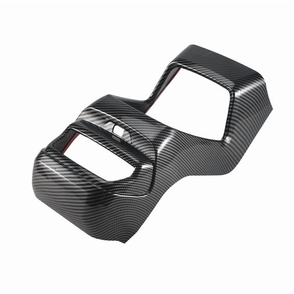 for MG 5 MG5 2020 2021 Car Rear Armrest Air Conditioning Outlet Vent Anti-Kick Cover Trim Decoration Frame Accessories,1 * Rear air outlet cover,carbon fiber & black