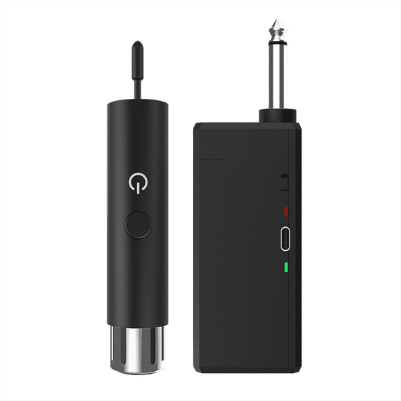 MG-6 Adapter System Wireless Microphone Transmitter Receiver for Dynamic Microphone Guitar Audio Mixer System,Black