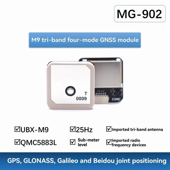 MG-902 M9N GPS Module with Compass QMC5883L Module for FPV/Racing Drones/Robotics/Boats