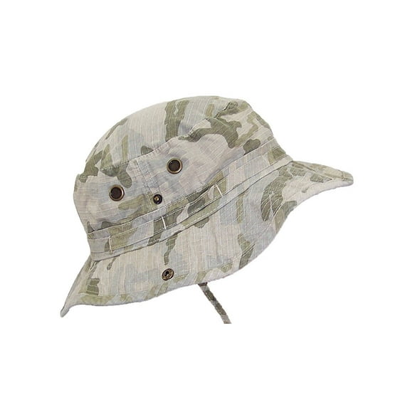 MG Camo Ripstop Floppy/Bucket Summer Hat W/Snap Up Sides - Desert - Medium