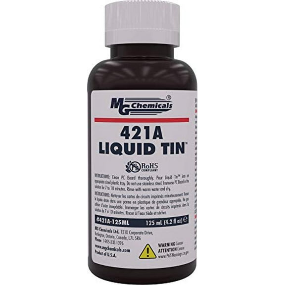 MG Chemicals 421A Liquid TIN, 125mL (4 oz) Tin Plating Solution