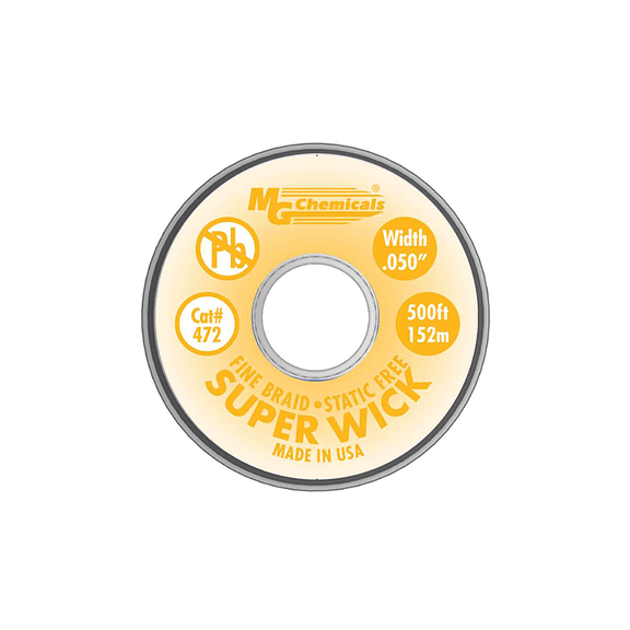 MG Chemicals 462 Fine Braid Super Wick with RMA Flux 400 Series #2 100'