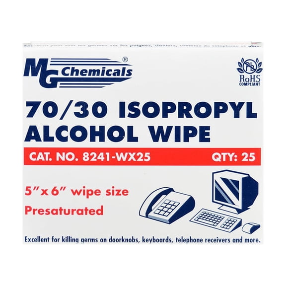 MG Chemicals 8241 Alcohol Wipes - 25