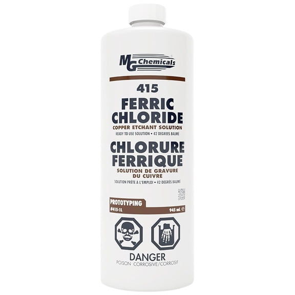 MG Chemicals Liquid Ferric Chloride Etchant Solution, 945 mL Bottle (415-1L)