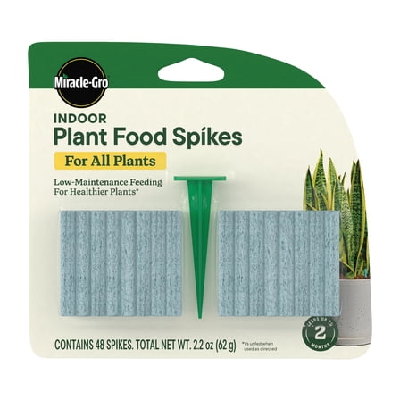 Miracle-Gro Indoor Plant Food Spikes for All Plants, For Houseplants and More, 48 spikes