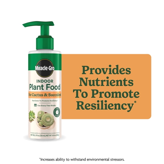 Miracle-Gro Indoor Plant Food for Cactus and Succulent, Liquid Plant Food, 8 fl. oz.