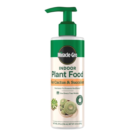 Miracle-Gro Indoor Plant Food for Cactus and Succulent, Liquid Plant Food, 8 fl. oz.