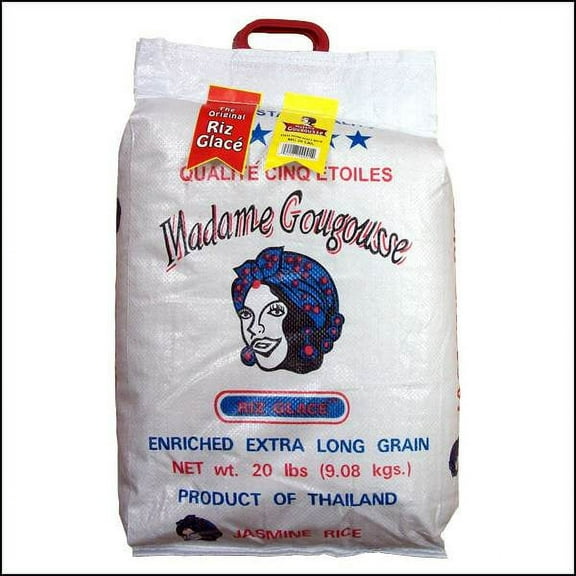 Madame Gougousse Jasmine Rice 20 Pound Bag, Gluten Free
