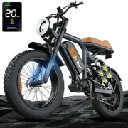 MG-L 20" Fat Tire Electric Bike for Adults, 1500W Peak Mountain E-Bike, 48V 15Ah Long Range Electric Bicycle with 7-Speed, Snow Beach Ebike UL2849 Certified