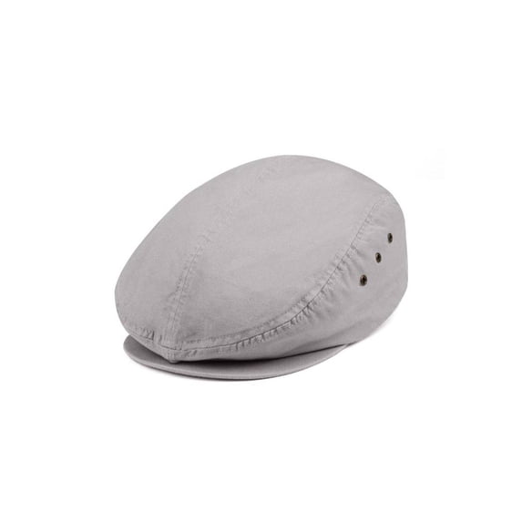 MG Men's Plaid Ivy Washed Canvas Newsboy Cap Hat - Light Grey
