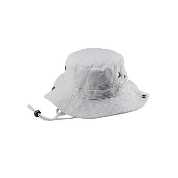 MG Men's Washed Cotton Twill Chin Cord Outdoor Hunting Hat - Natural M
