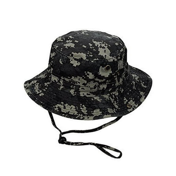 MG Men's Washed Cotton Twill Chin Cord Outdoor Hunting Hat, Suburb Digital, M