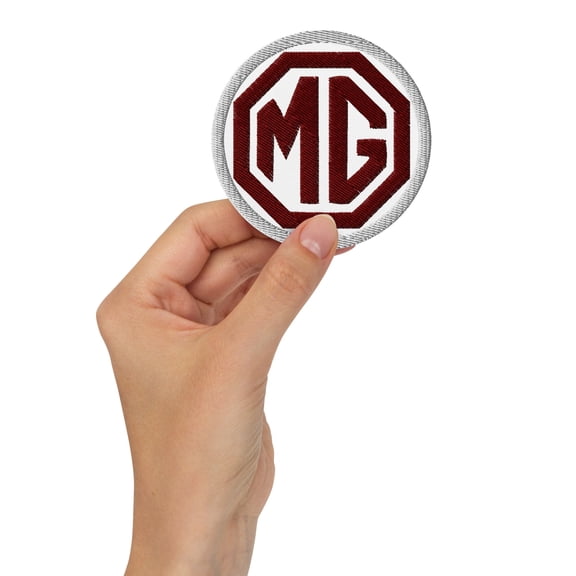 MG (Morris Garages) Emblem Embroidered Patch Color: White