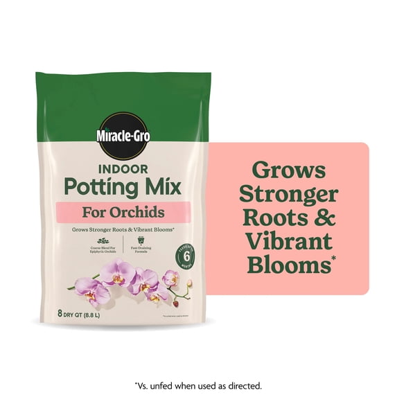 Miracle-Gro Indoor Potting Mix for Orchids, Coarse blend for Epiphytic Orchids, 8 qt.