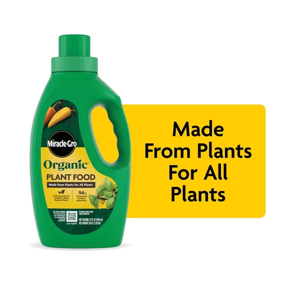 Miracle-Gro Organic Plant Food, Made from Plants for All Plants, OMRI Listed, 32 Fl oz