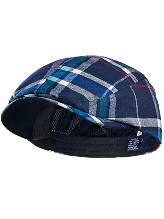 MG Plaid Ivy Newsboy Cap Hat (Medium, Navy)
