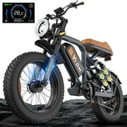 MG-T 20" Fat Tire Electric Bike for Adults, Dual 1500W Peak E-Mountain Bikes, 48V 15Ah Ebike with 7-Speed UL2849