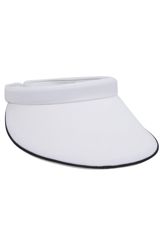 MG Women's Cotton Twill Clip-On Visor-4115 - White