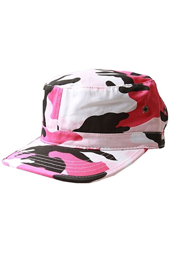 MG Women's Cotton Twill Enzyme Washed Cadet Cap (Pink Camo) One Size