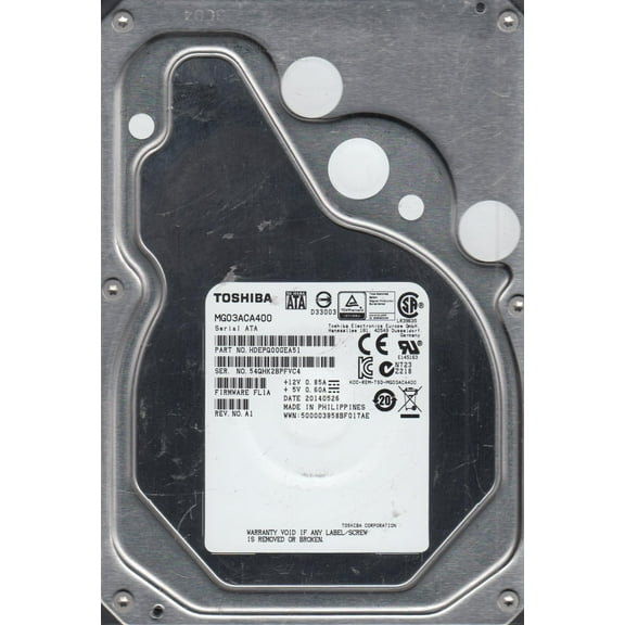 MG03ACA400, FL1A, HDEPQ00GEA51, Toshiba 4TB SATA 3.5 Hard Drive