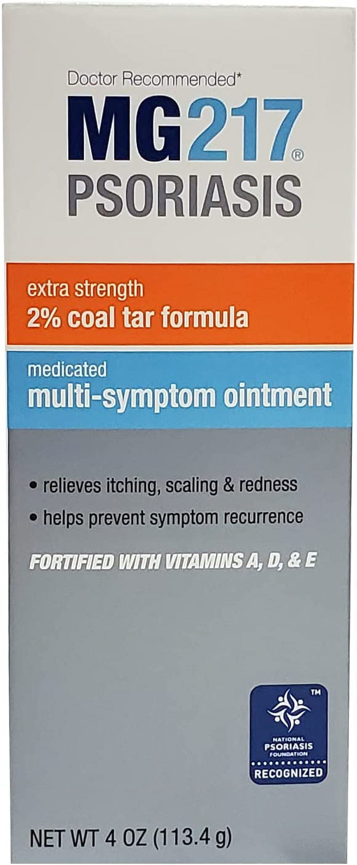 MG217 Multi Symptom Relief 2% Coal Tar Medicated Psoriasis Ointment oz Jar, 4 Oz