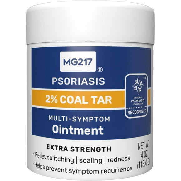 MG217 Multi Symptom Relief 2% Coal Tar Medicated Psoriasis Ointment oz Jar, 4 Oz