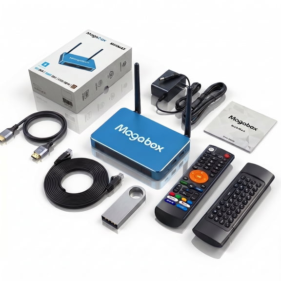 MG5 MAX Smart Remote Kit | 4GB+128GB Digital Media Hub with WiFi 6, Bluetooth 5.0, 8K Ultra HD Output, Aluminum Alloy Body, Voice Control Remote for Home Entertainment System