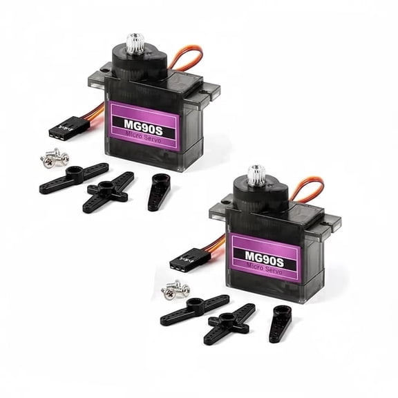 MG90S Micro Servo Motor Metal Geared Motor Kit for RC Car Robot Helicopter, Mini Servos for Arduino Project (2pcs)