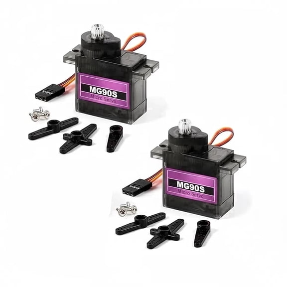 MG90S Micro Servo Motor Metal Geared Motor Kit for RC Car Robot Helicopter, Mini Servos for Arduino Project (2pcs)