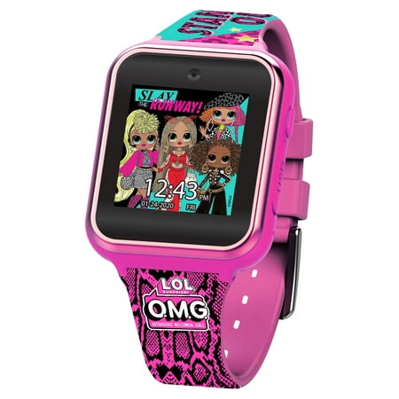 MGA Entertainment LOL Surprise! Unisex Child Interactive Smart Watch Silicone Strap 40mm Pink (OMG4028WM)