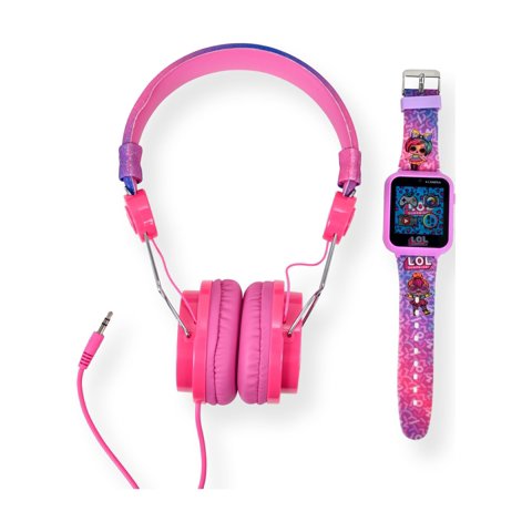 LOL Surprise! Unisex Children Smart Watch Headphone Set Silicone Purple (LOL40193WMC)