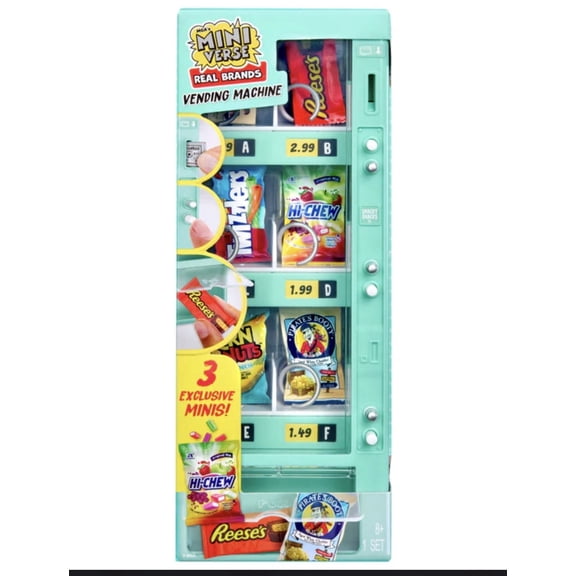 MGA Miniverse Real Brands Vending Machine Teal With 3 Exclusive Minis