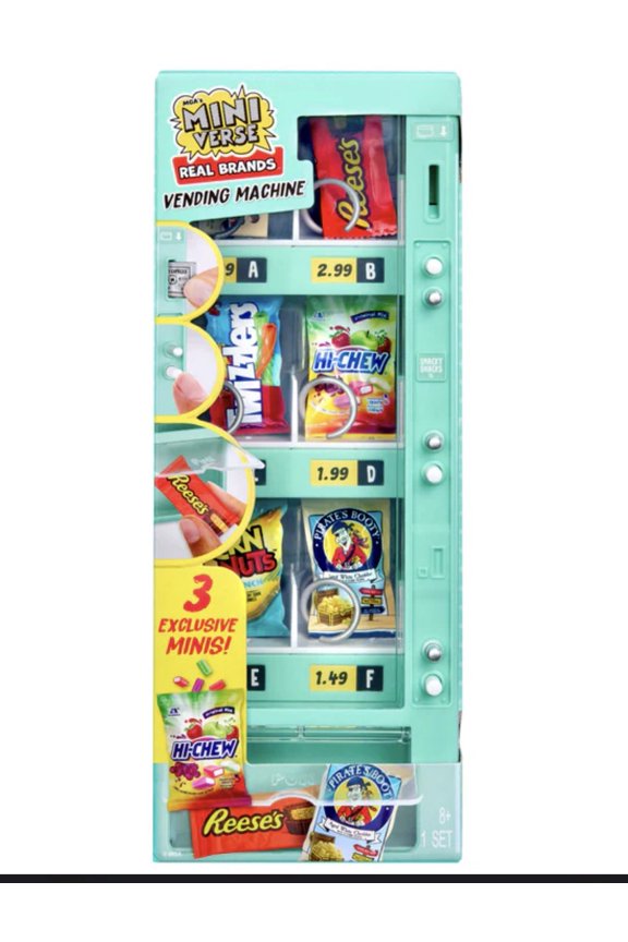 MGA Miniverse Real Brands Vending Machine Teal With 3 Exclusive Minis