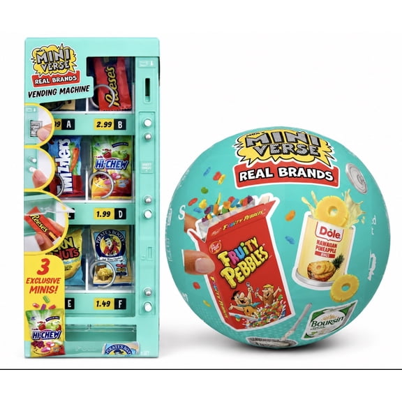 MGA Miniverse Real Brands Vending Machine and Mini Brands Series 2 Capsule Bundle