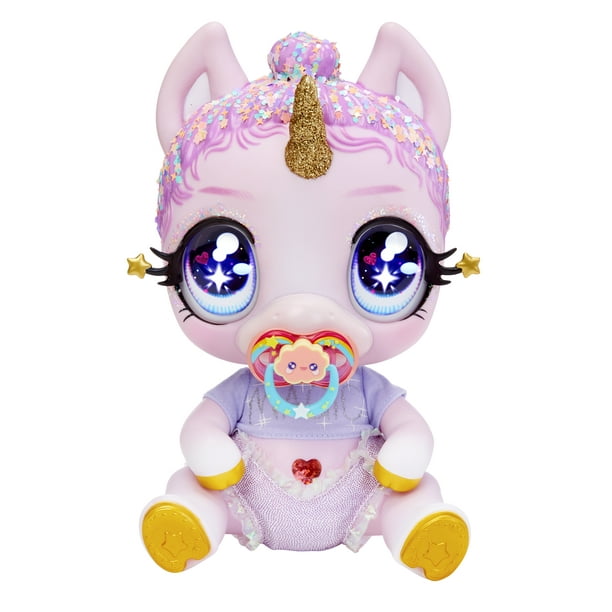 MGA'S Glitter Babyz™ Unicorn Baby Doll with Magical Color Changes