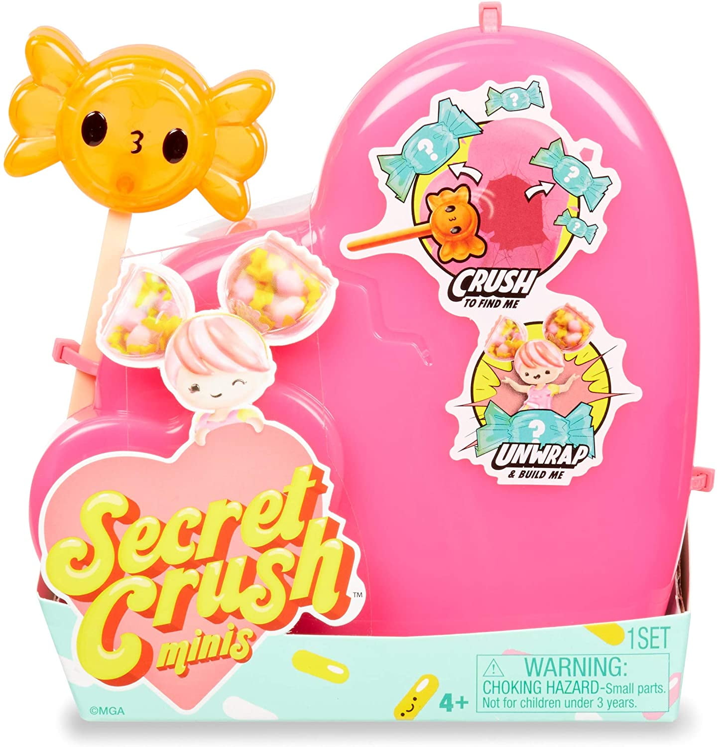 MGA Secret Crush Minis Surprise Doll– Crush to Unbox Sweet-Themed Mini Doll