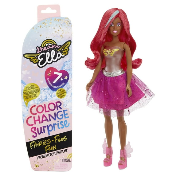 MGA's Dream Ella Color Change Surprise Fairies Doll- Yasmin (Pink) Great Gift, Toy for Kids Ages 3, 4, 5+