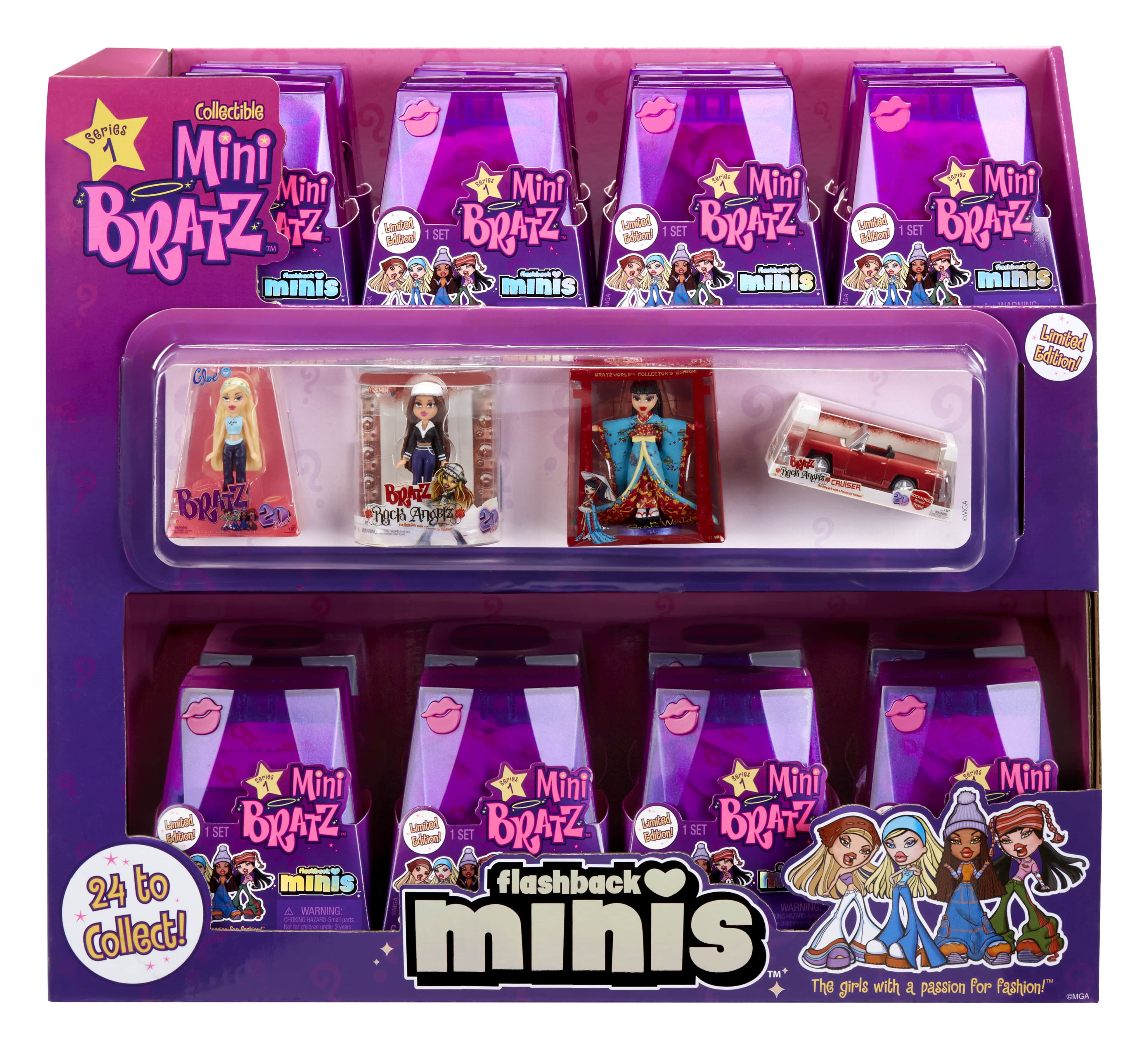MGA's Miniverse Bratz Minis - 2 Bratz Minis in Each Pack, Complete Collection 16 Blind Packages, Doubles as Display, Y2K Nostalgia, Stocking Stuffers, Collectors Ages 6 7 8 9 10+