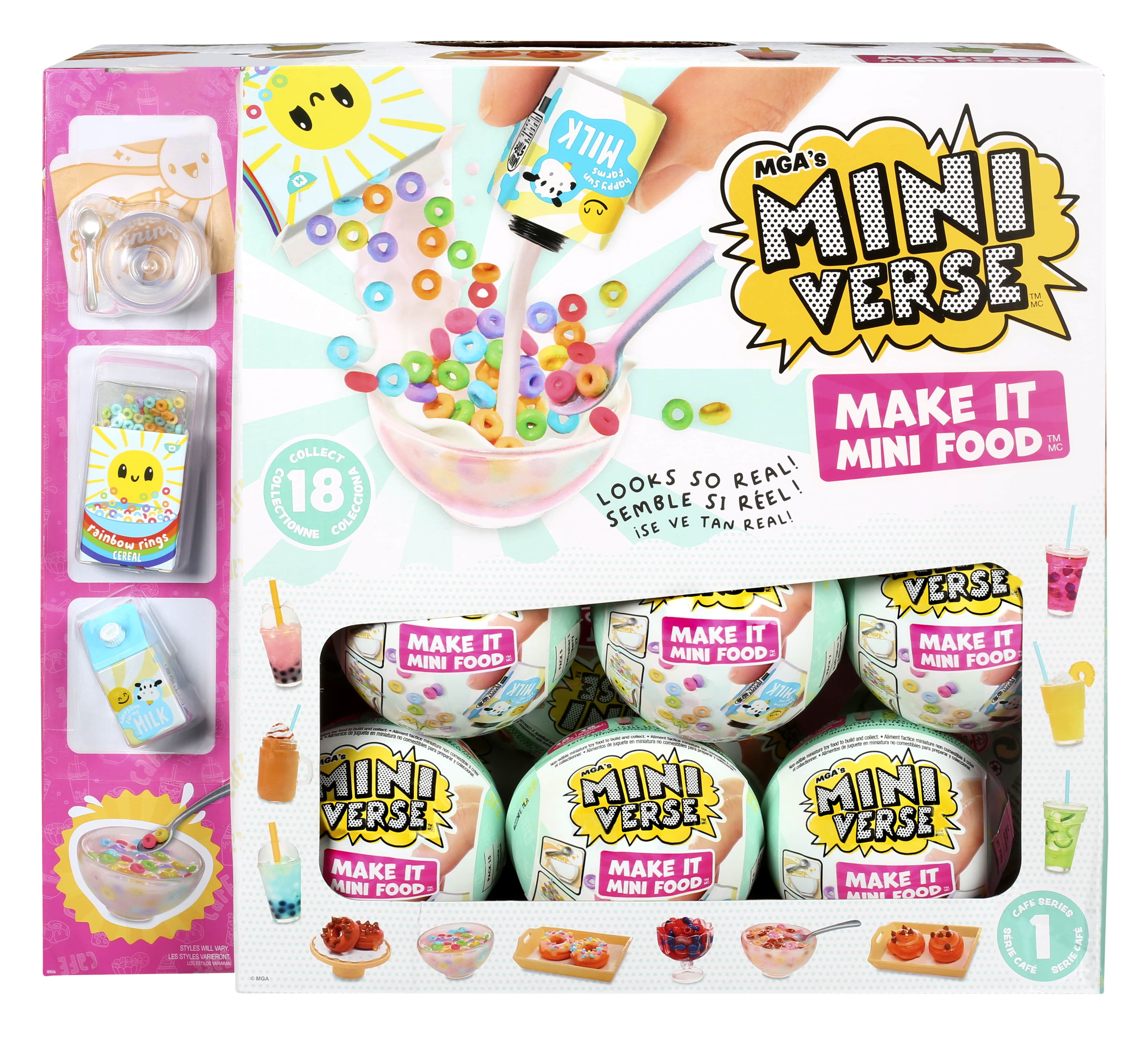 MGA's Miniverse Make It Mini Food Cafe Series 1 Minis - Complete Collection  24 Packages, Blind Packaging, Stocking Stuffers, DIY, Resin Play
