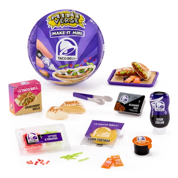 MGA's Miniverse Make It Mini Taco Bell Series 1, Mini Collectibles - Blind Ball, Do It Yourself, Resin, Replica Food, Not Edible, Collectors, 8+