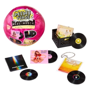 MGA's Miniverse Real Music Vinyl Mystery Blind Ball, 4 Mini Playable Vinyl Records per Pack