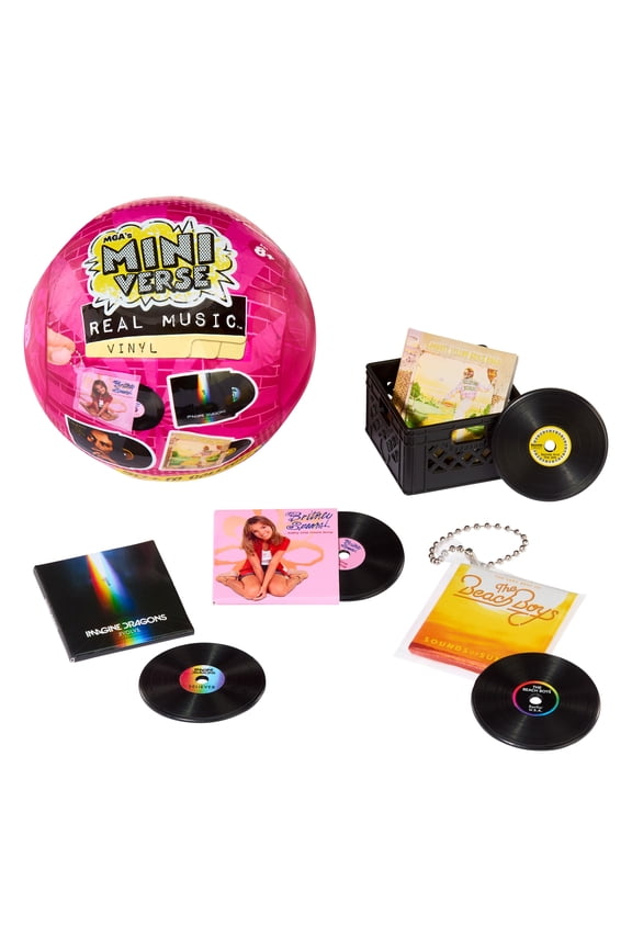 Real Music Vinyl Mystery Blind Ball, 4 Mini Playable Vinyl Records per Pack
