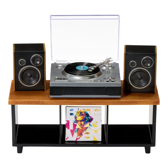 MGA's Miniverse Real Music Record Player Mini Collectibles, Mini Playable Record Player, Collectors, Gift, Beethoven
