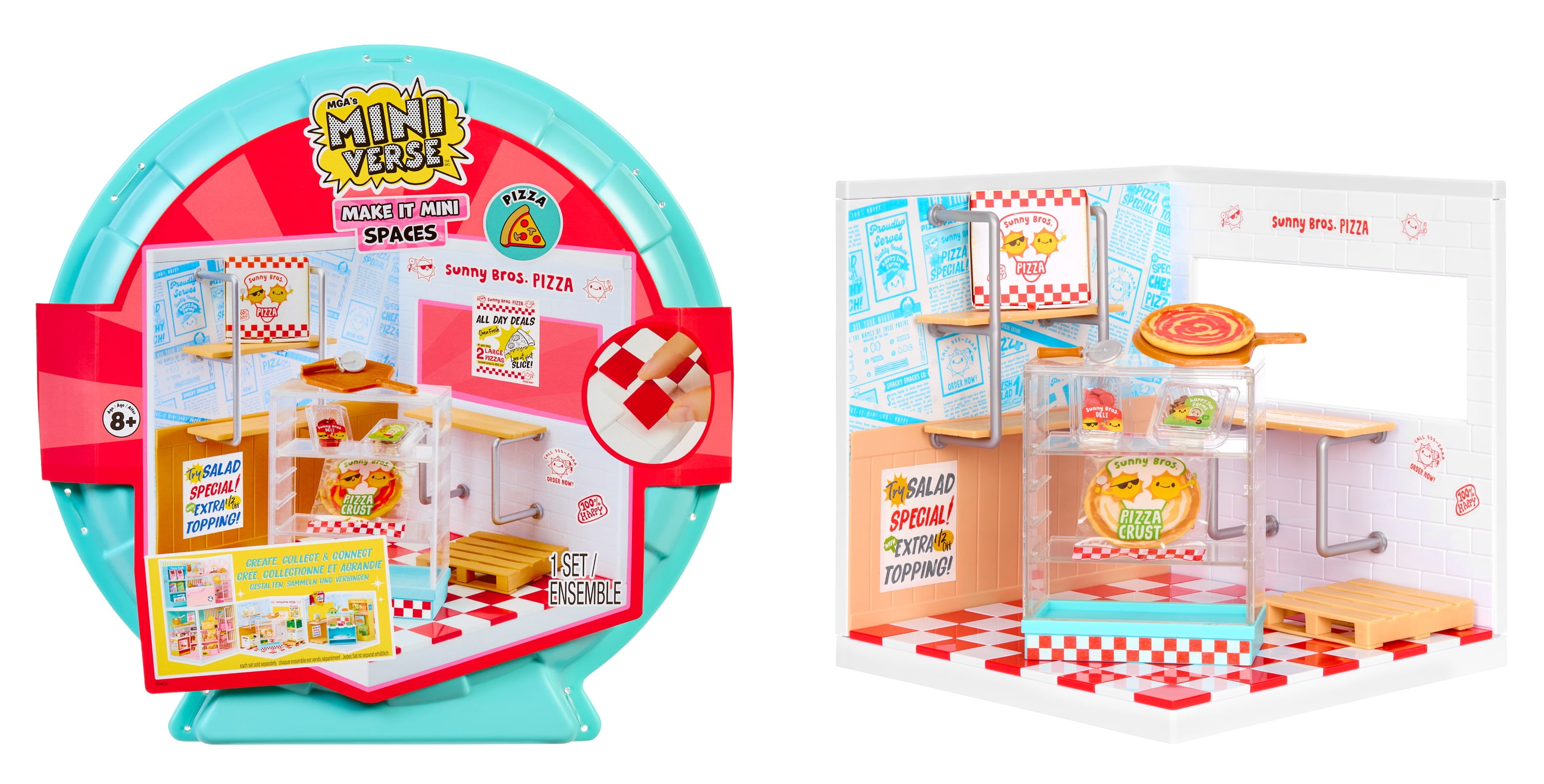 MGA's Miniverse - Spaces Starter Pack - Pizza, DIY, Resin Play, Replica, Not Edible, Collectors, 8+