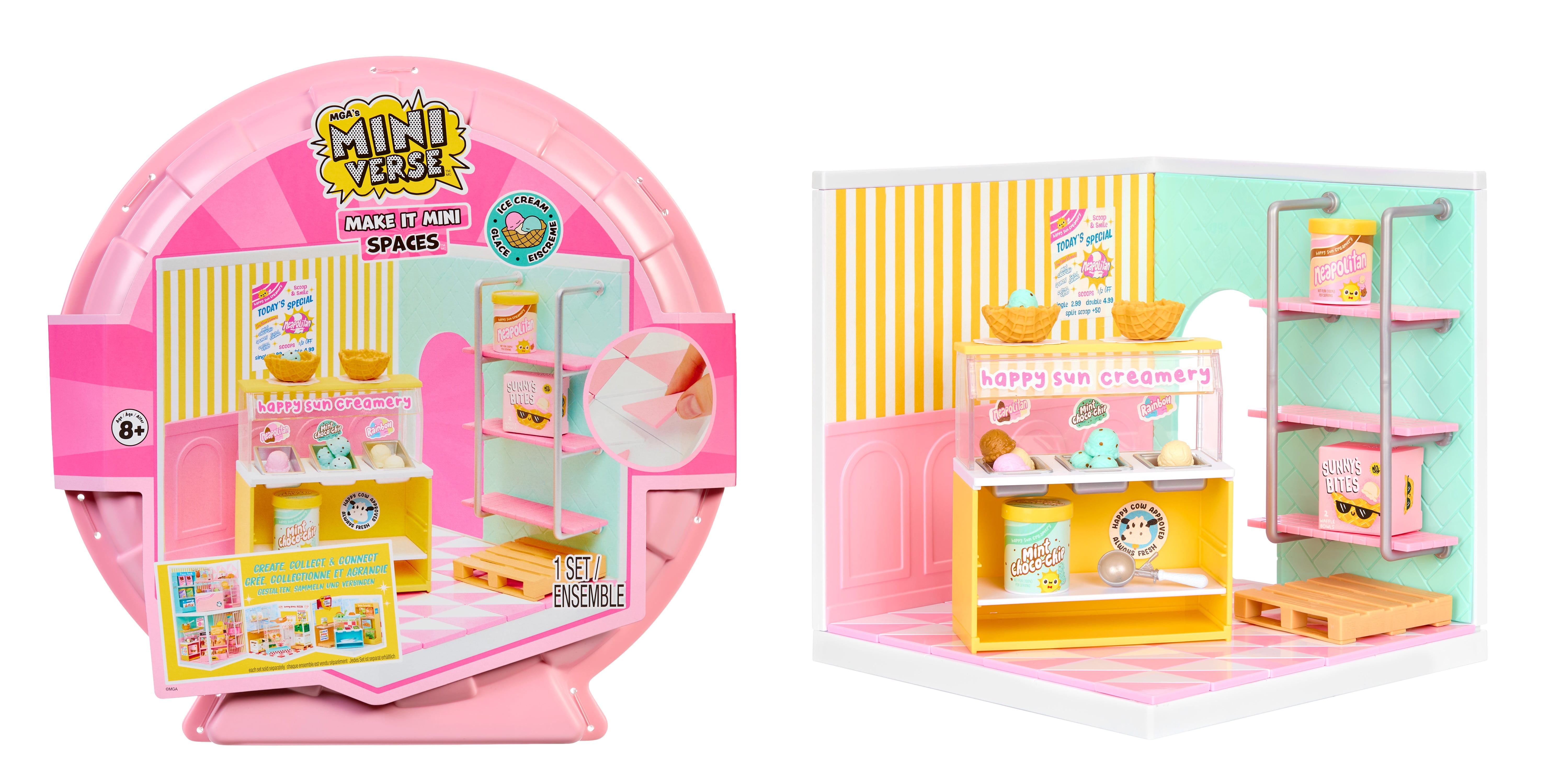 MGA's Miniverse - Spaces Starter Pack- Ice Cream, DIY, Resin Play, Replica, Not Edible, Collectors, 8+