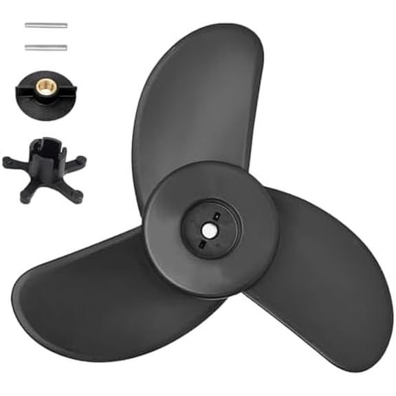 MGA089B Three-Blade Trolling Motor Propeller Replacement for Motorguide Machete III, Black 3-Blade Prop, 3.5-Inch Hub, for Small Boat Motors and Shallow Water Propellers$$Watercraft