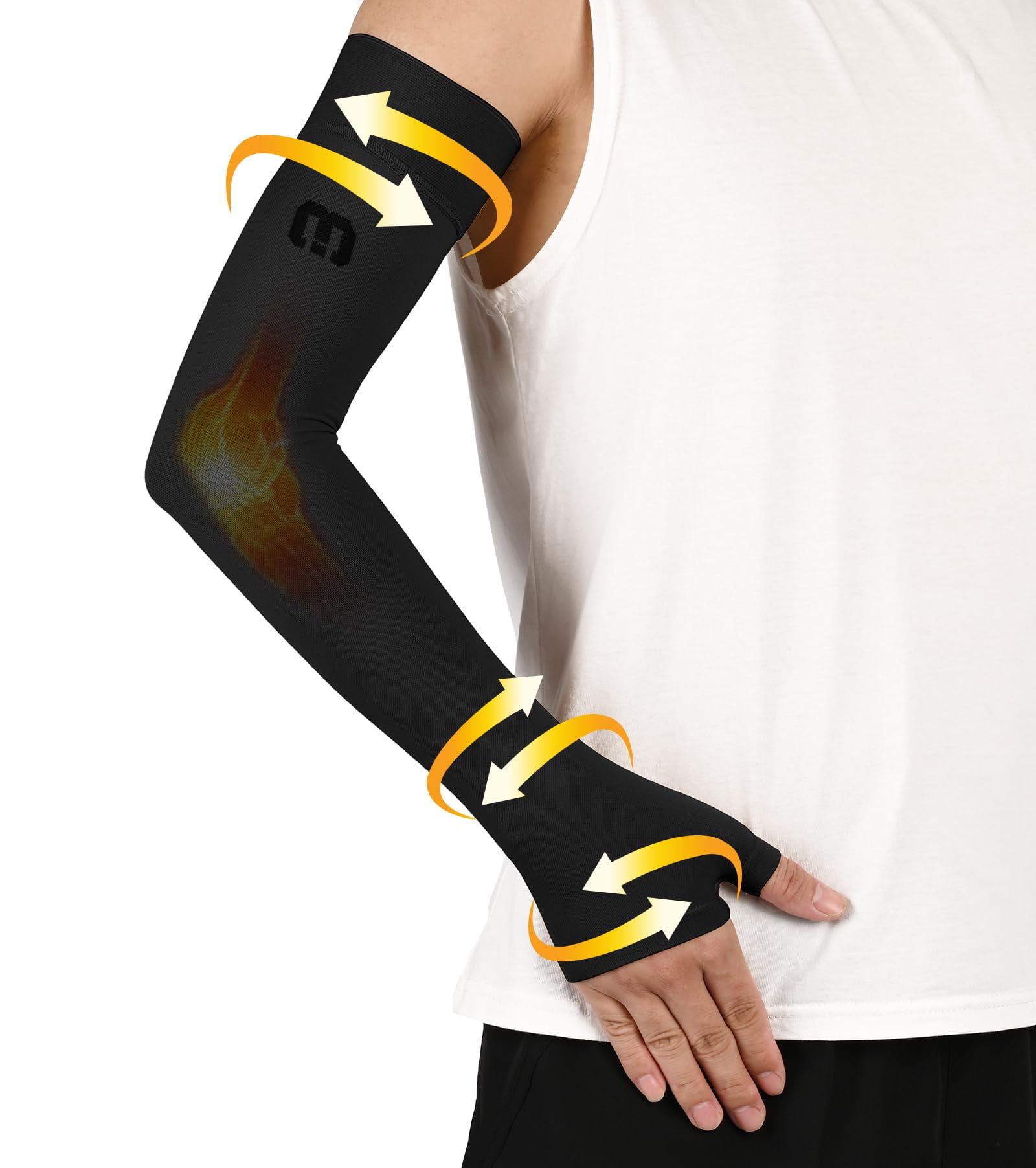 MGANG Lymphedema Compression Arm Sleeve with Gauntlet for Women Men
