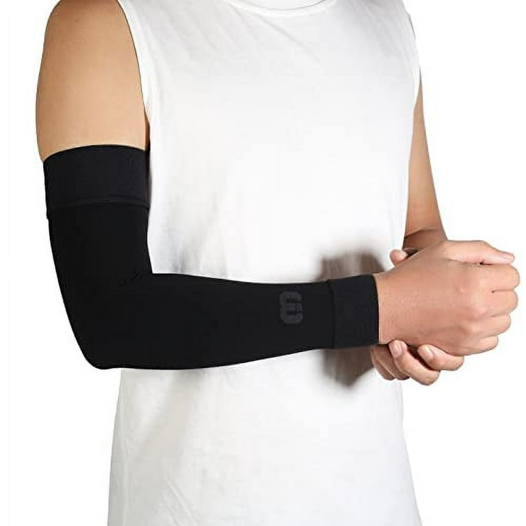 MGANG Lymphedema Compression Arm Sleeve for Women Men, Opaque, 15-20 mmHg  Compression Full Arm Support Without Silicone, Relieve Swelling, Edema,  Post
